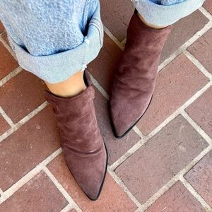 Golo Suede Tucson Ankle Boots Purple Eggplant Block Heel Western Back Zip Size 8